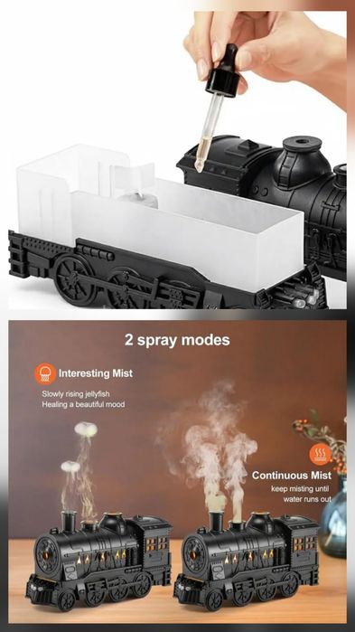 Зволожувач повітря паровоз ,нічник камінці солеві .