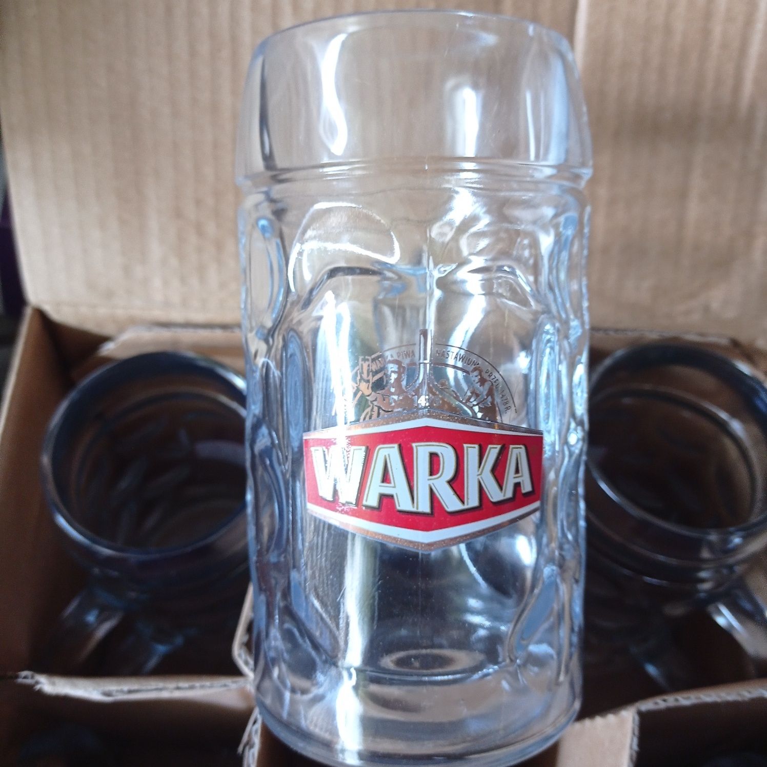 Kufel kufle Warka pojemność 0.5 litra grube szkło