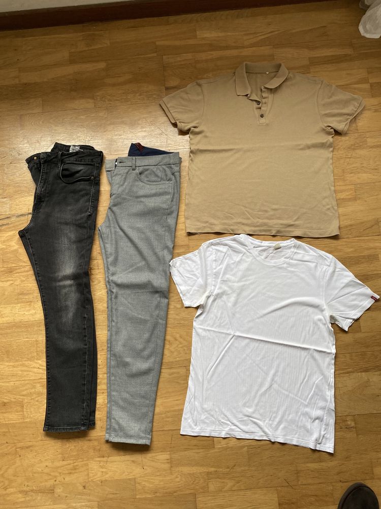 T-shirt, Polo e Calças tam. M / 42 (Levis, Zara, Tiffosi)