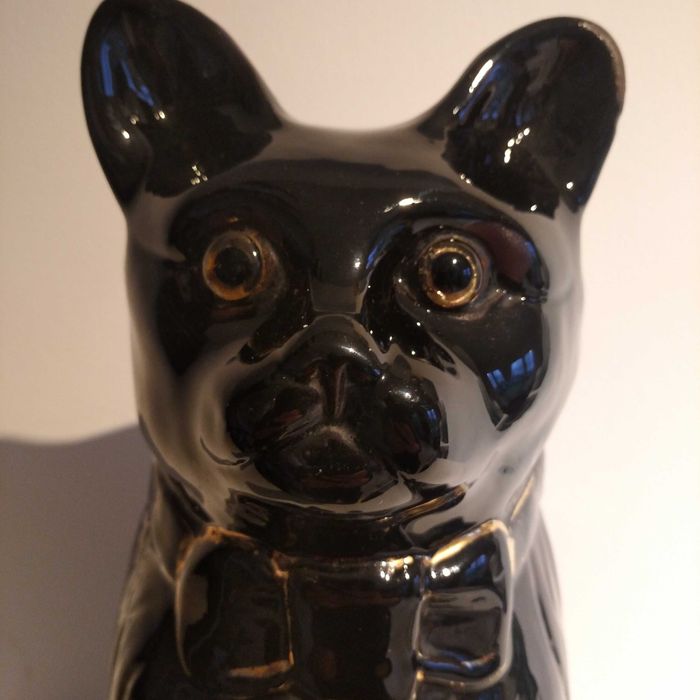 DUŻA Figurka kot staffordshire jackfield pottery