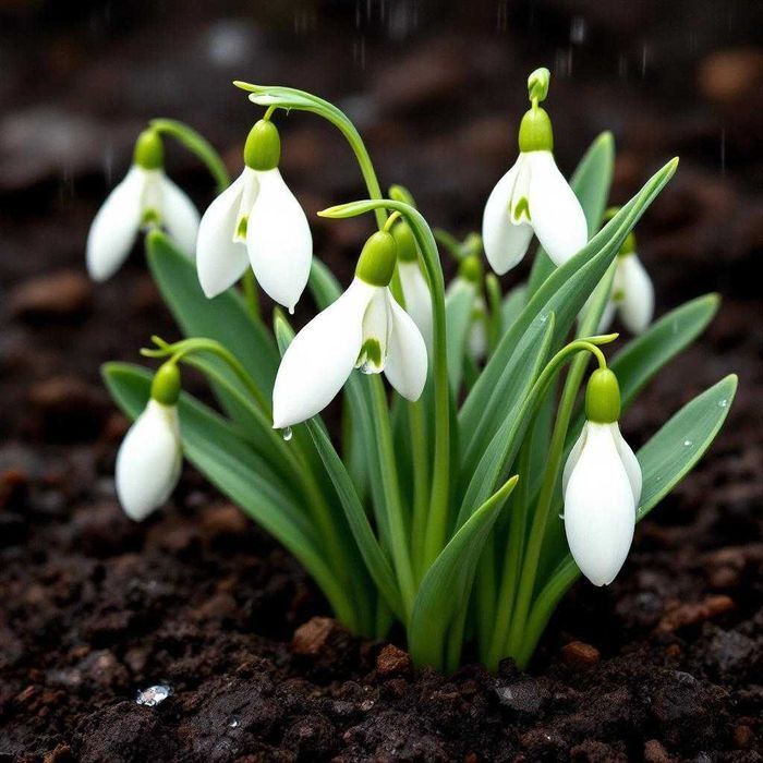 Śnieżyczka Przebiśnieg cebulki 50 szt Cebule Kwiatów Galanthus Nivali