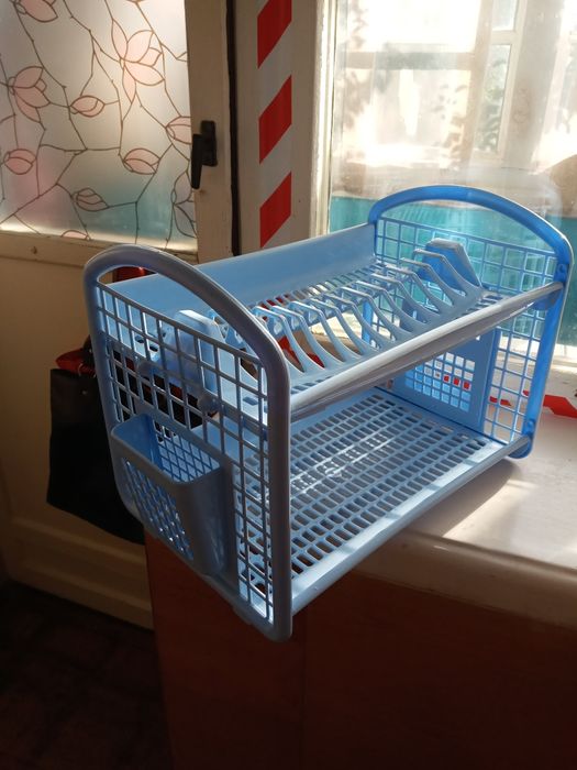 Сушка для посуды 2 х ярусная пластиковая