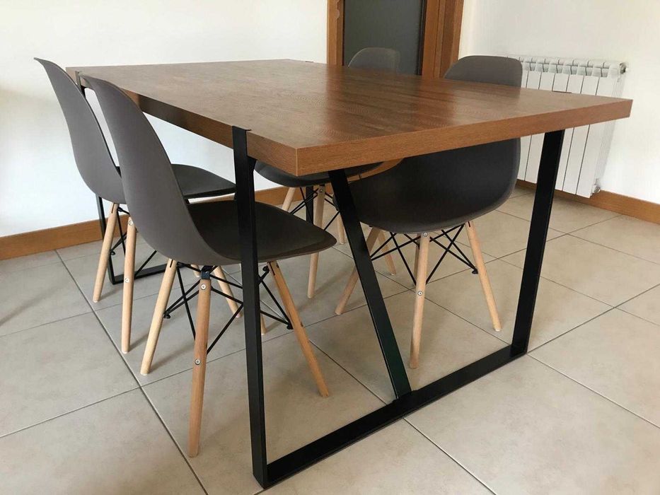 Mesa de Jantar com 6 Cadeiras - Conjunto Moderno