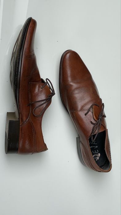 Wloskie buty meskie 41 skora Lavorazione Artigiana braz