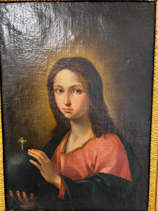 Piękny stary obraz olejny w razie