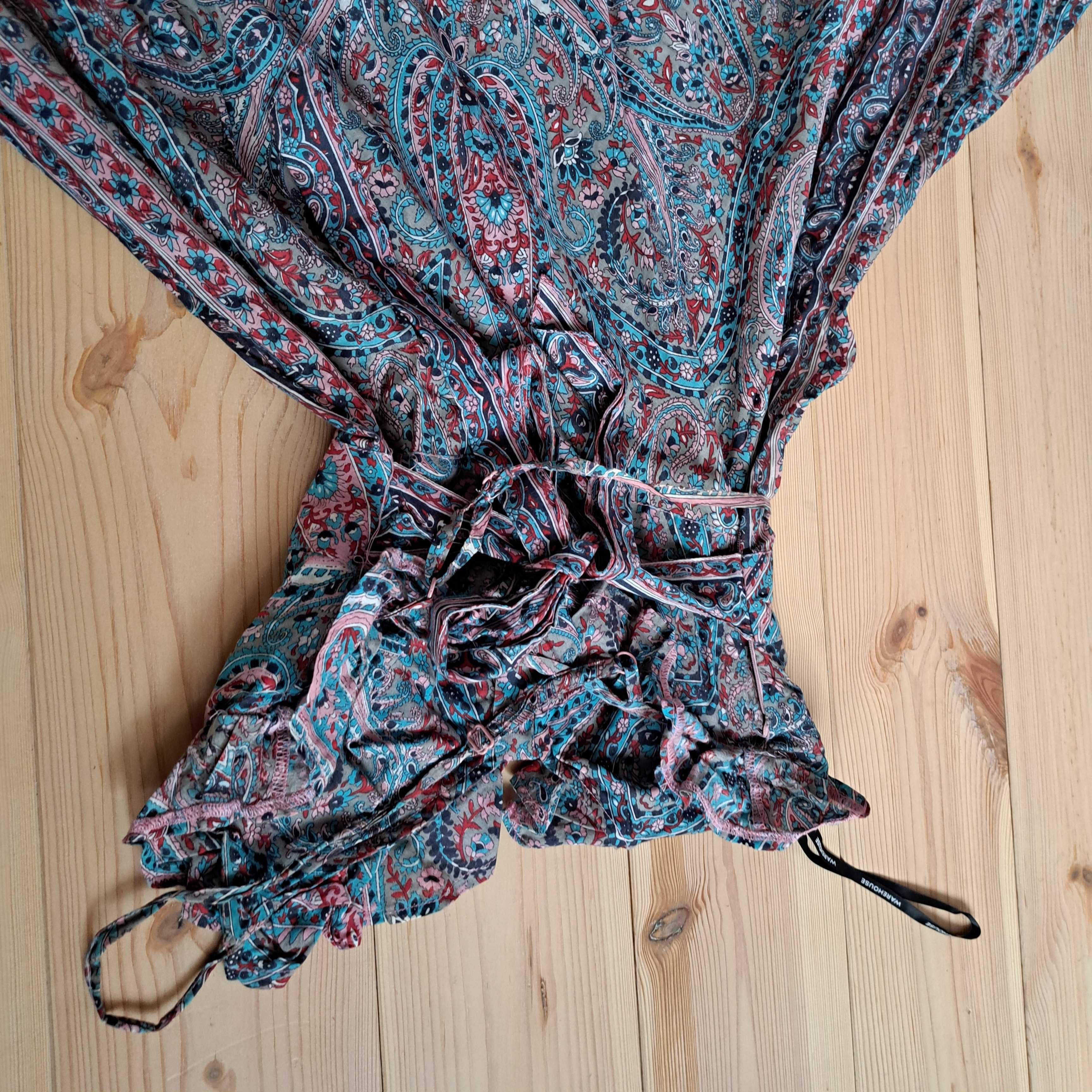 8  34 xs WAREHOUSE max boho etno UK piękna sukienka
