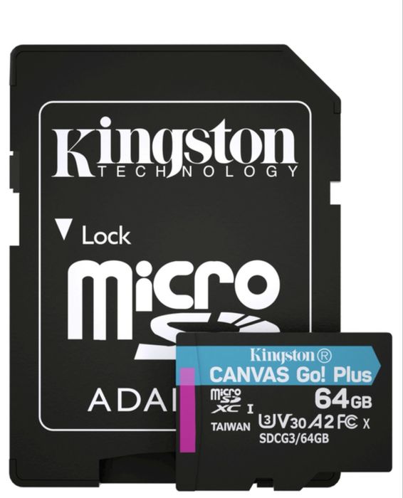 Карта памяти Kingston Canvas Go! Plus microSDXC 64GB UHS-I U3 V30