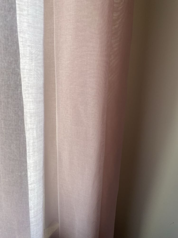 2 conjuntos de 2 cortinados cada um - rosa bebe