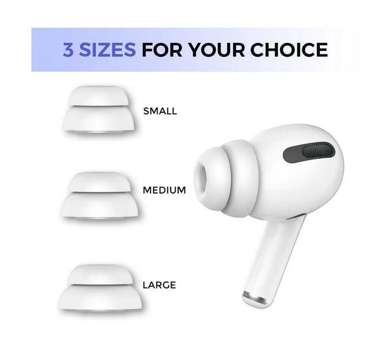 Пенные силиконовые амбушюры TWS Apple AirPods Pro Pro 2 MQD83 4 2 3