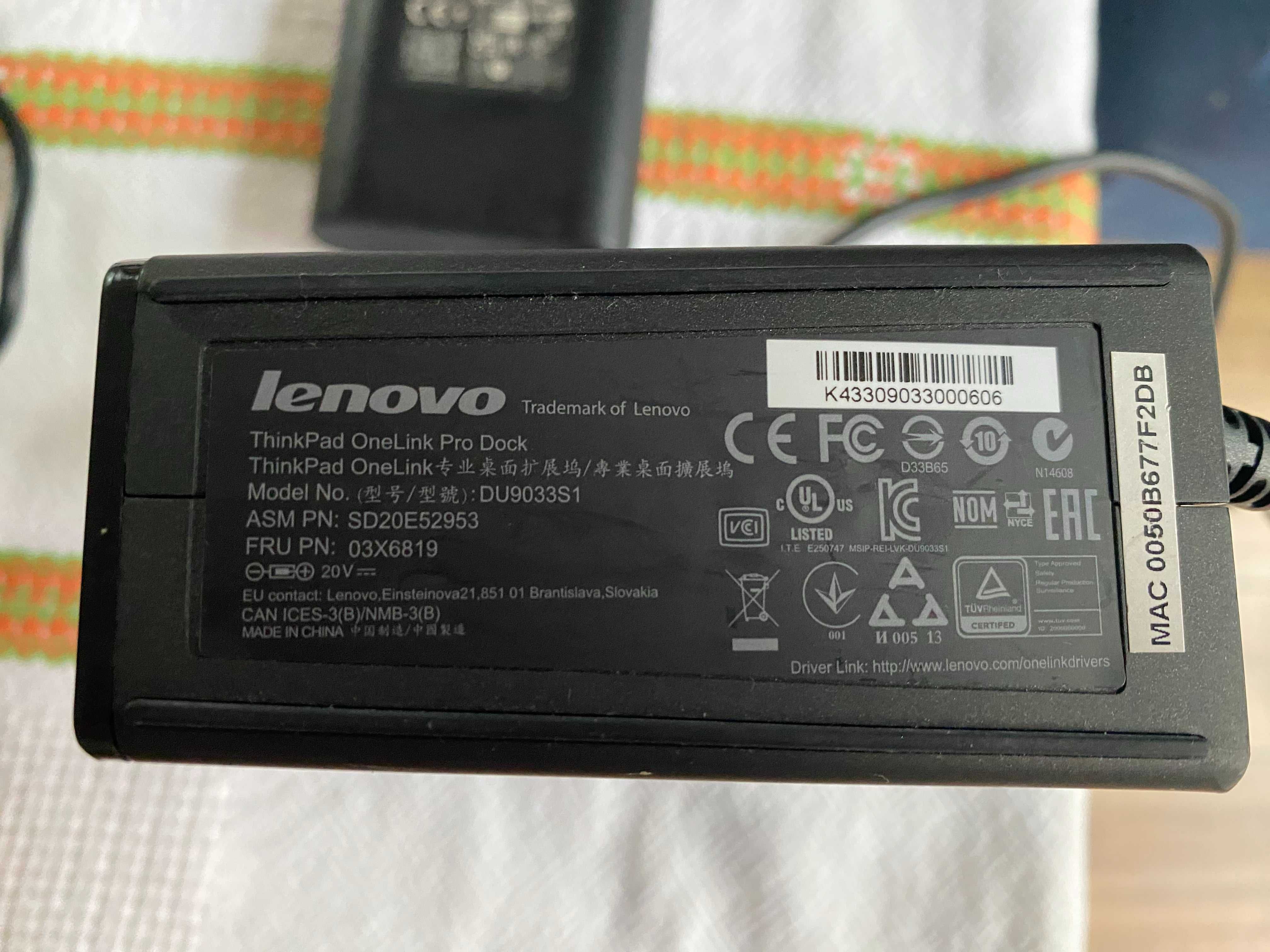 Stacja Lenovo ThinkPad OneLink Pro Dock (ASM: DU9033S1, FRU: 03X6819)