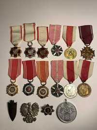 medale prl medal 16 szt przedwojenne stare