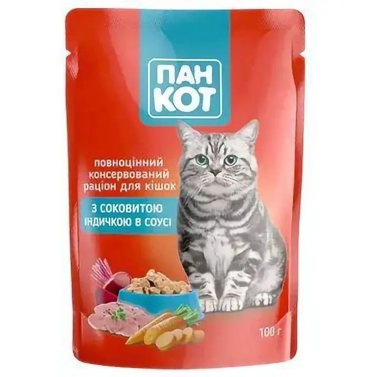 Пан Кот Вес 100г Влажный корм для котов