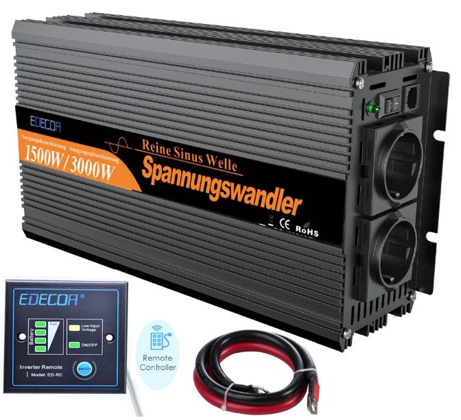 Inversor Conversor para Autocaravana 12V de 1500/3000 Watt - Onda Pura