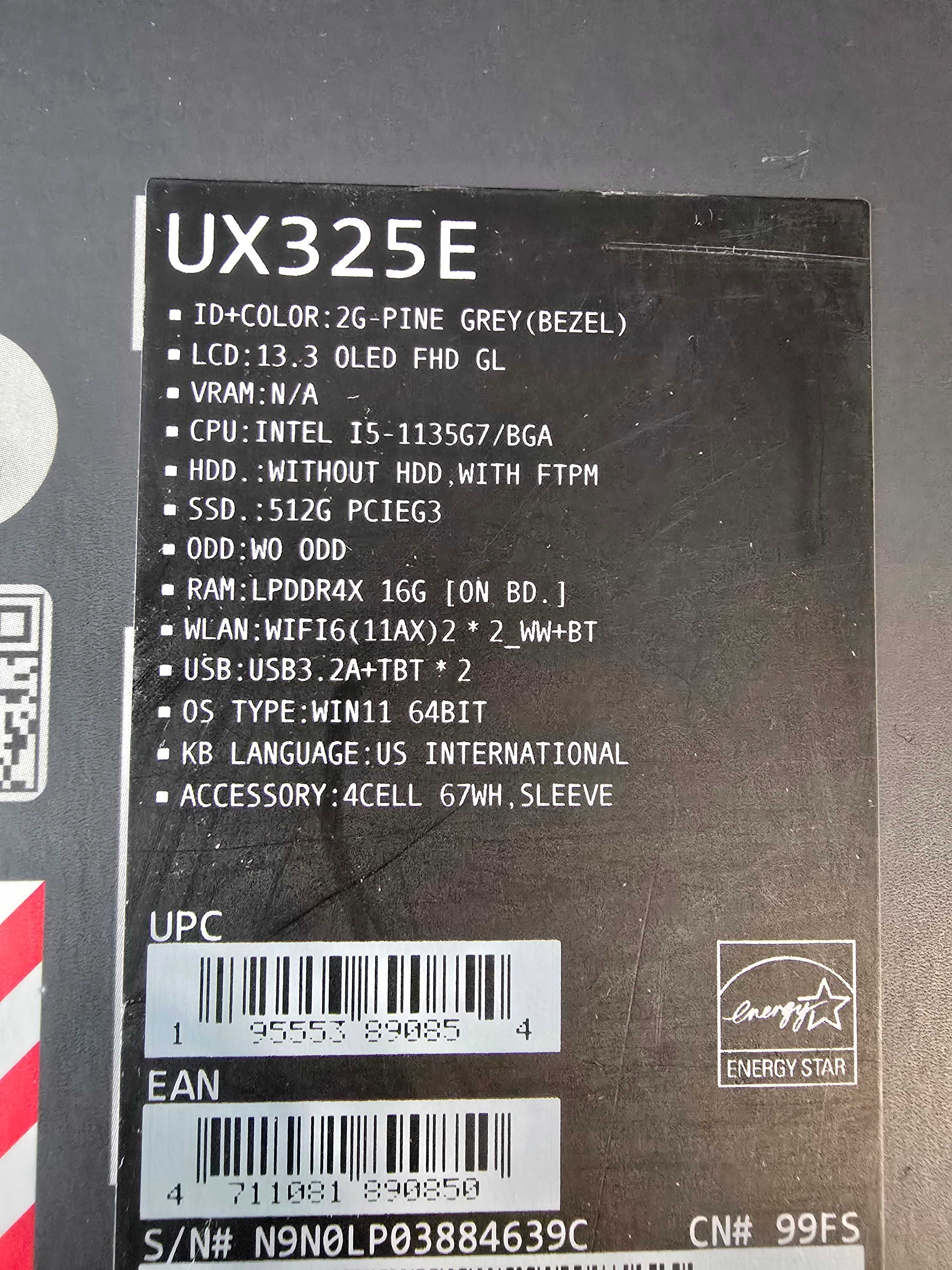 ASUS ZenBook 13.3 Oled, i5 11 gen, 16GB Ram, SSD M2 512GB, Win 11.