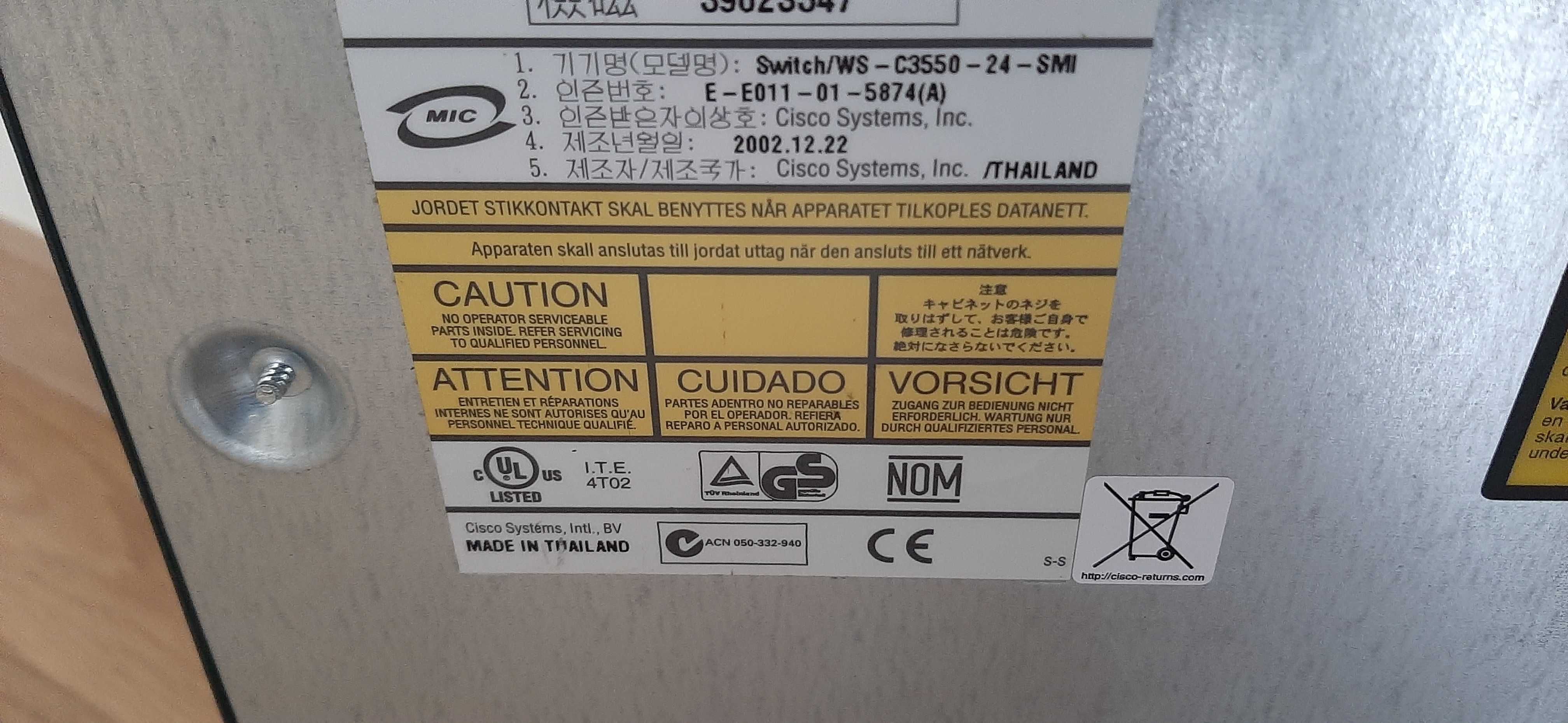 Cisco Catalyst WS-C3550-24-SMI 3550 24-Port Fast Ethernet