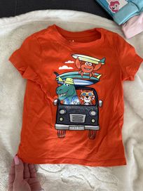 Koszulka dla chłopca z krótkim rękawem C&A pomarańczowe zwierzęta