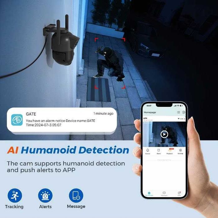 Поворотная WiFi IP камера A20H 10MP Wi-Fi 5Ghz и 2,4Ghz O-KAM Pro