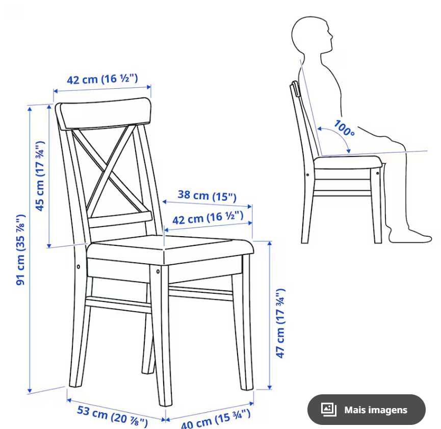 Mesa INGATORP + 4 Cadeiras INGOLF (PRETO - IKEA)