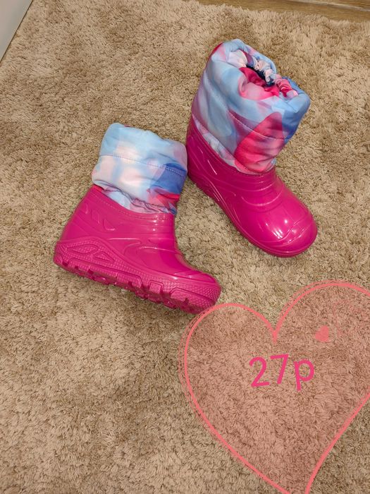 Зимові чоботи Zara 28 для дівчинки чобітки дутіки черевички