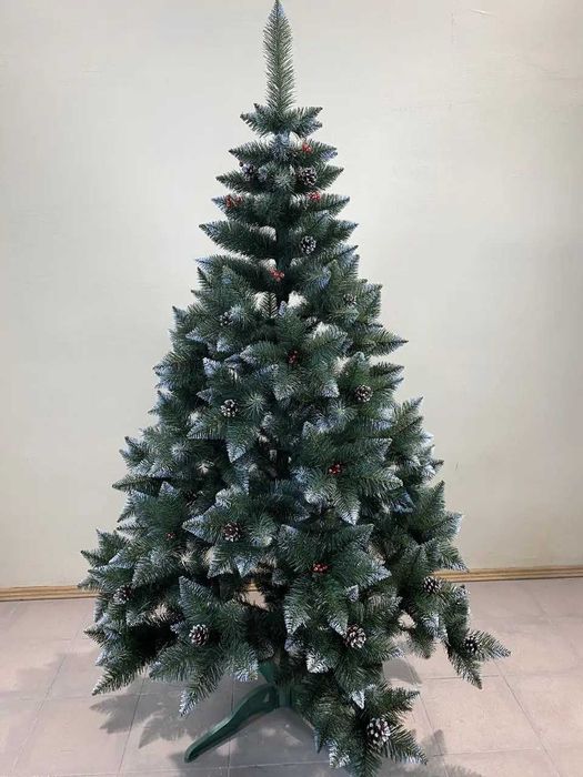 Штучна ялинка ПВХ з шишкою та калиною 1,5 м