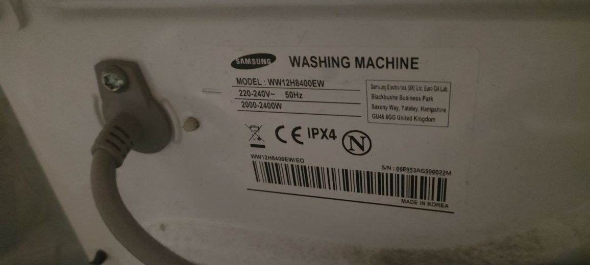 Części pralka Samsung WW12H8400EW