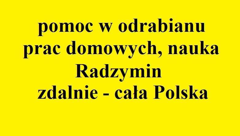 matematyka matura on-line fizyka korepetycje Radzymin angielski