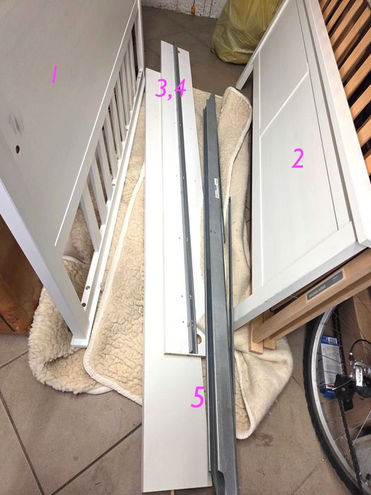 Ikea Hemnes-łóżko podwójne,białe160x200, stelaż-belka metalowa gratis!
