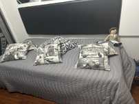 Vendo cabeceira de pele preta e estrutura cama