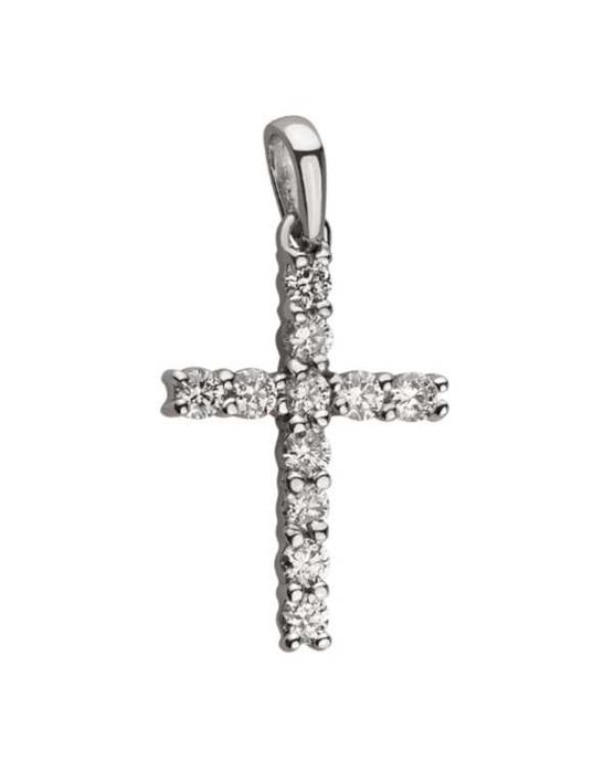 Золотой крестик с бриллиантами ~0.5кт! С сертификатом! В стиле Tiffany