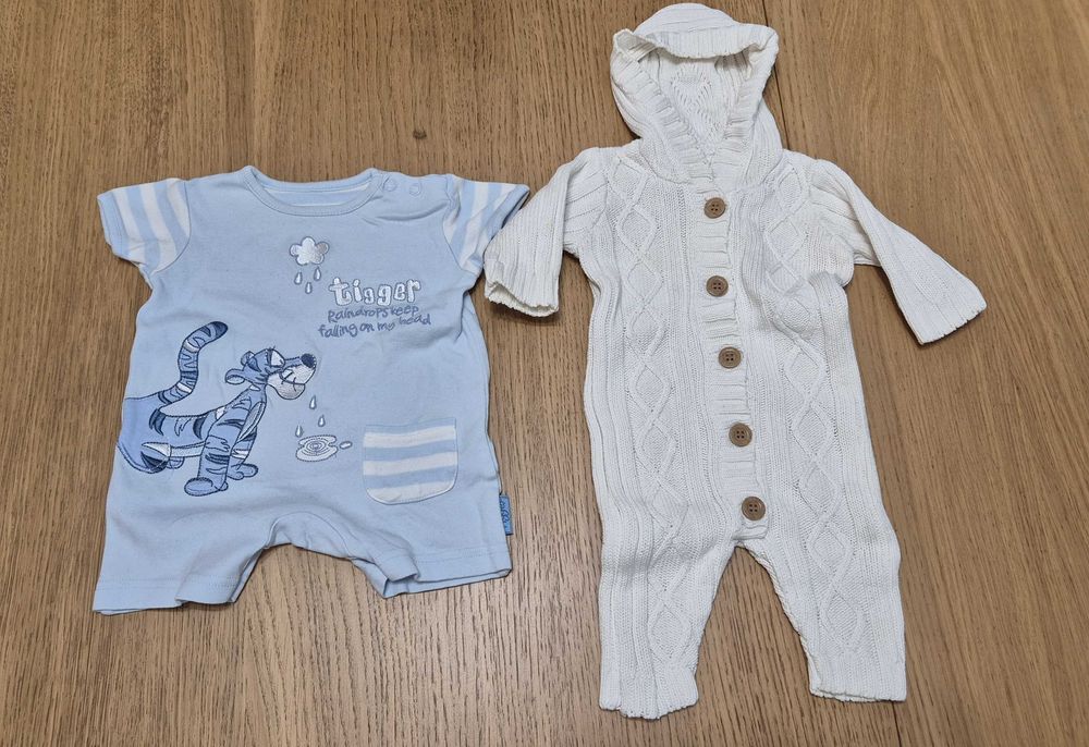 022 U rampers nr 2 komplet 2 szt pleciony kremowy tygrysek h&m 50-56