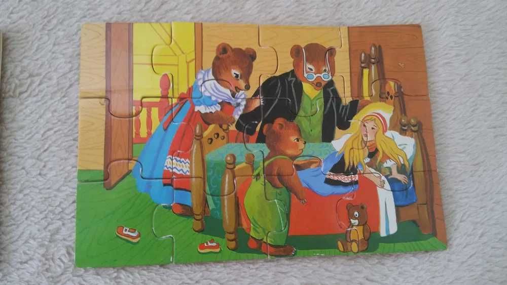 puzzle układanka historyjka złotowłosa i trzy misie drewniana