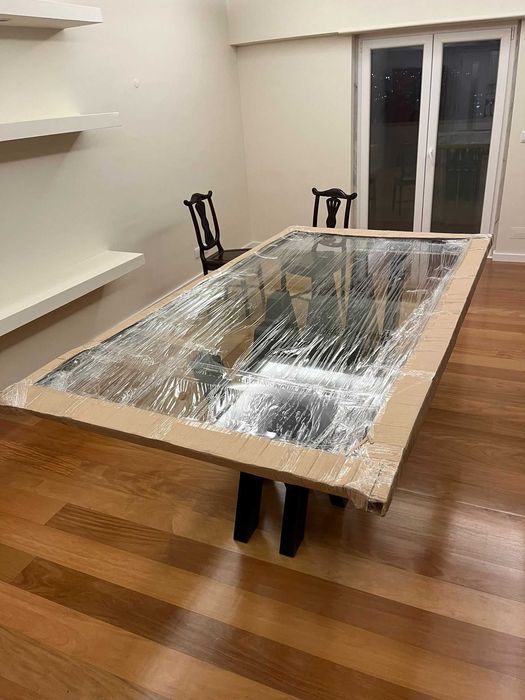 Mesa de jantar de vidro temperado 2.20 m x 1.20 m (Nova)