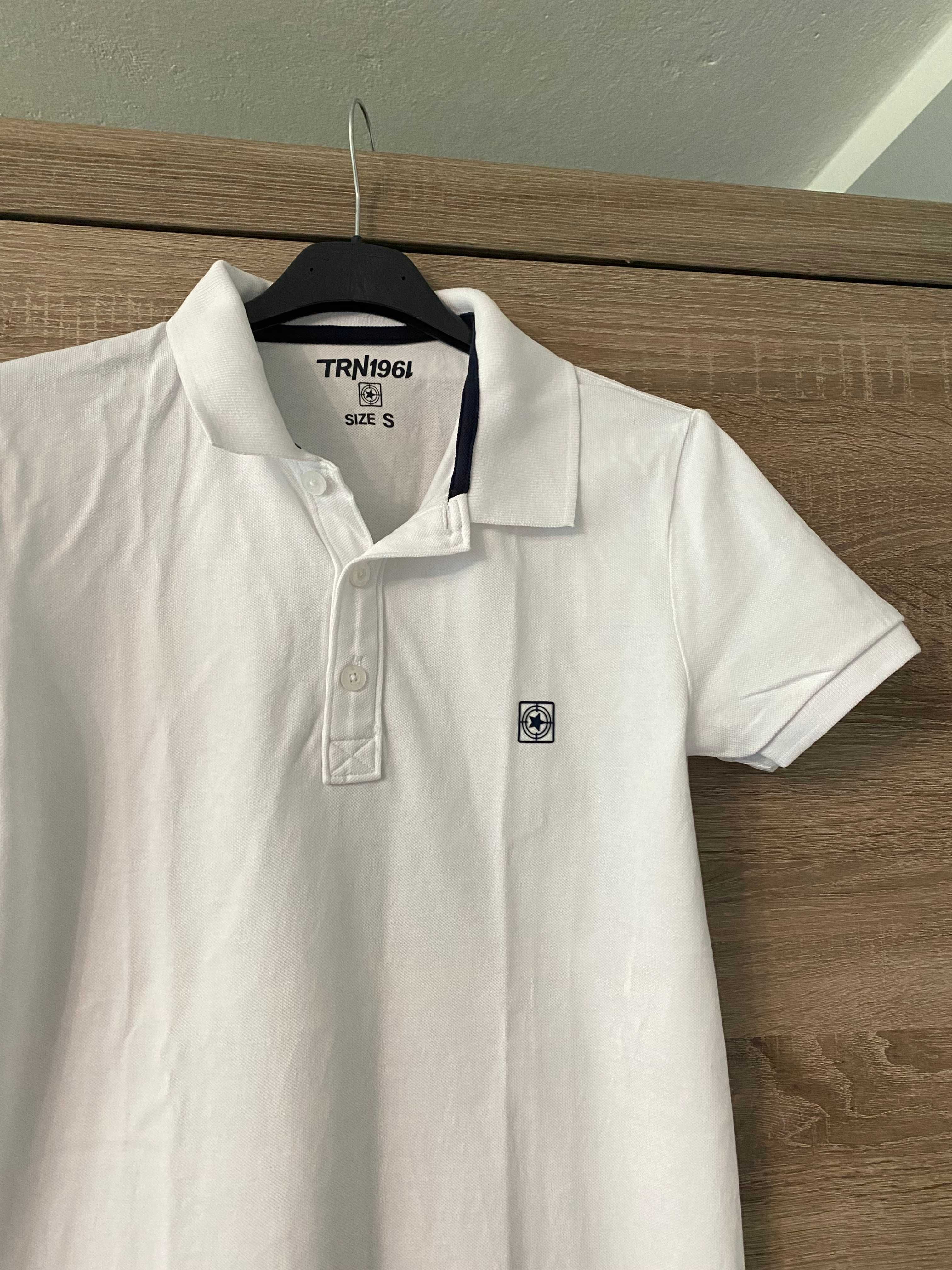 Męski t-shirt polo koszulka z kołnierzykiem S elegancka bawełniana