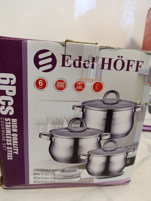 Komplet garnków satynowe 6 elementów