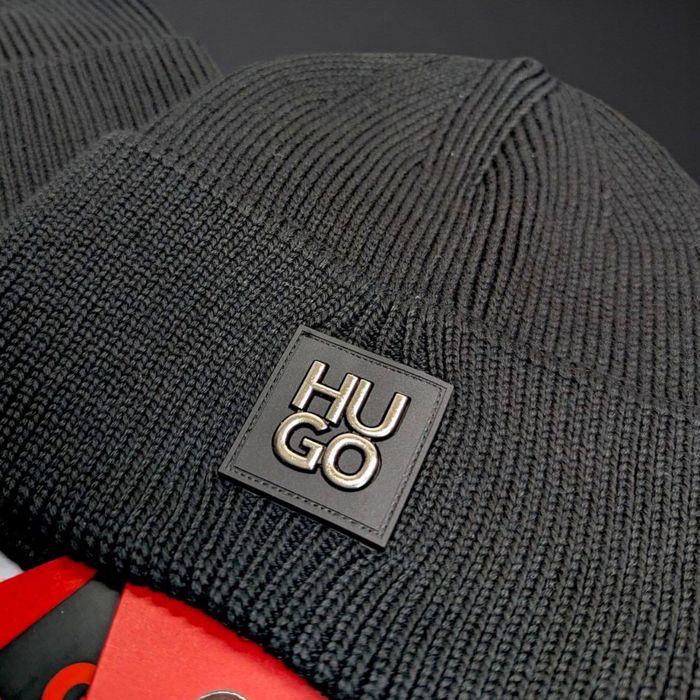 Шапка Hugo Boss чорна чоловіча шапка хюго босс чорна чоловіча