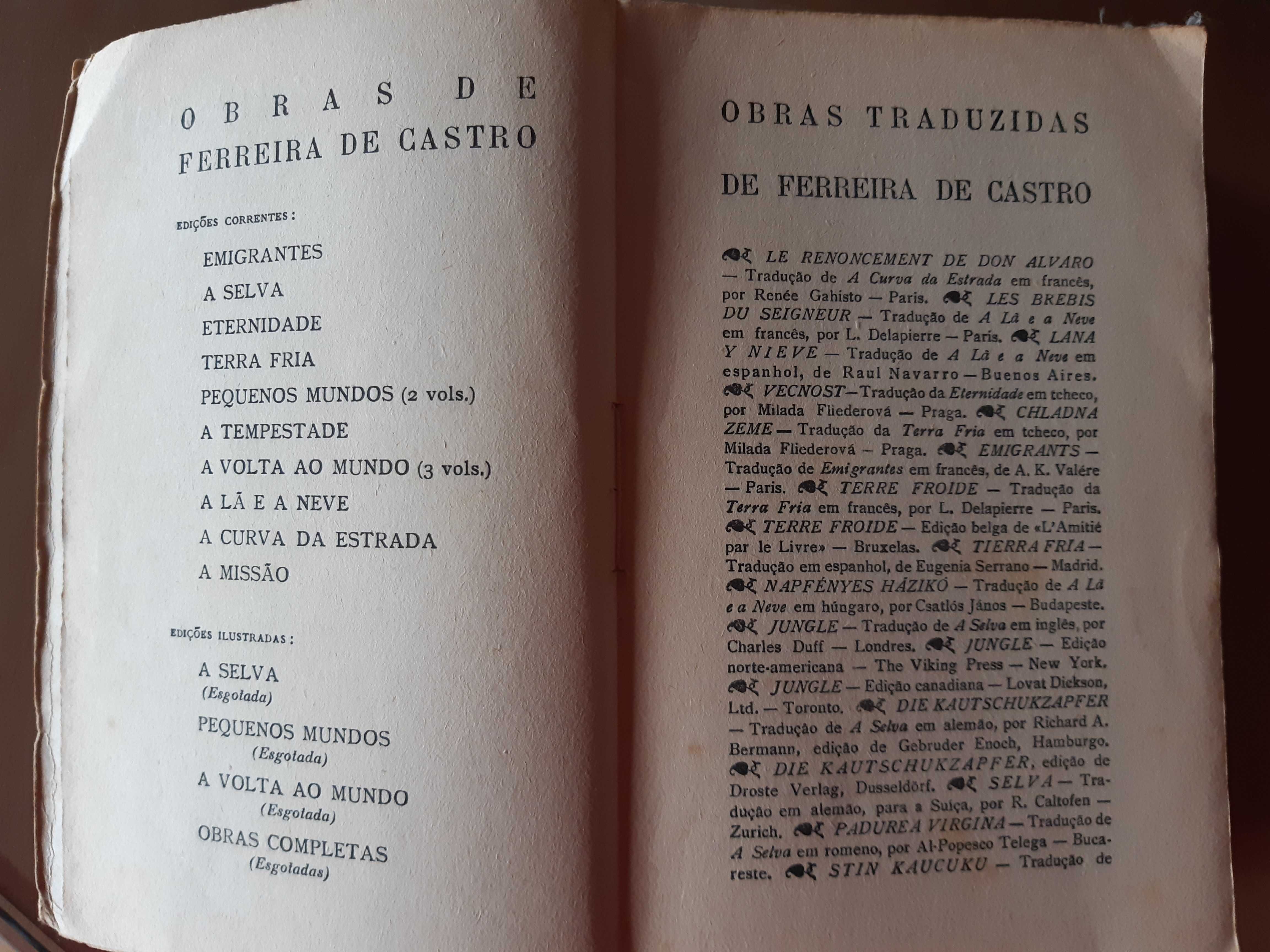 Livros antigos de Ferreira de Castro