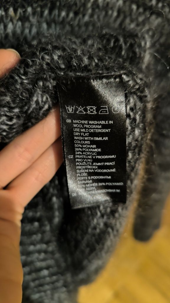 Sweter wełna moher 50% jak merino unisex pulower