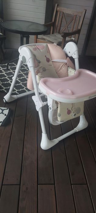 Krzesełko do karmienia dla dziecka różowy kinderkraft