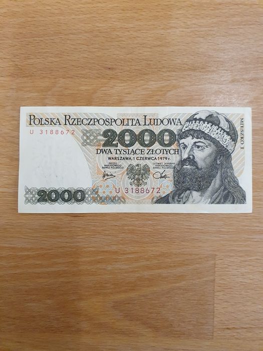 Banknot 2000 zlotych Seria U  1979 r