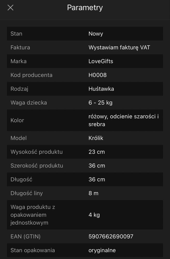 Huśtawka królik dom/ogród