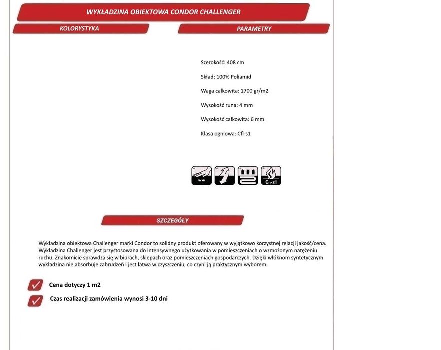 Czarna wykładzina obiektowa Condor Challenger solidna wytrzymała