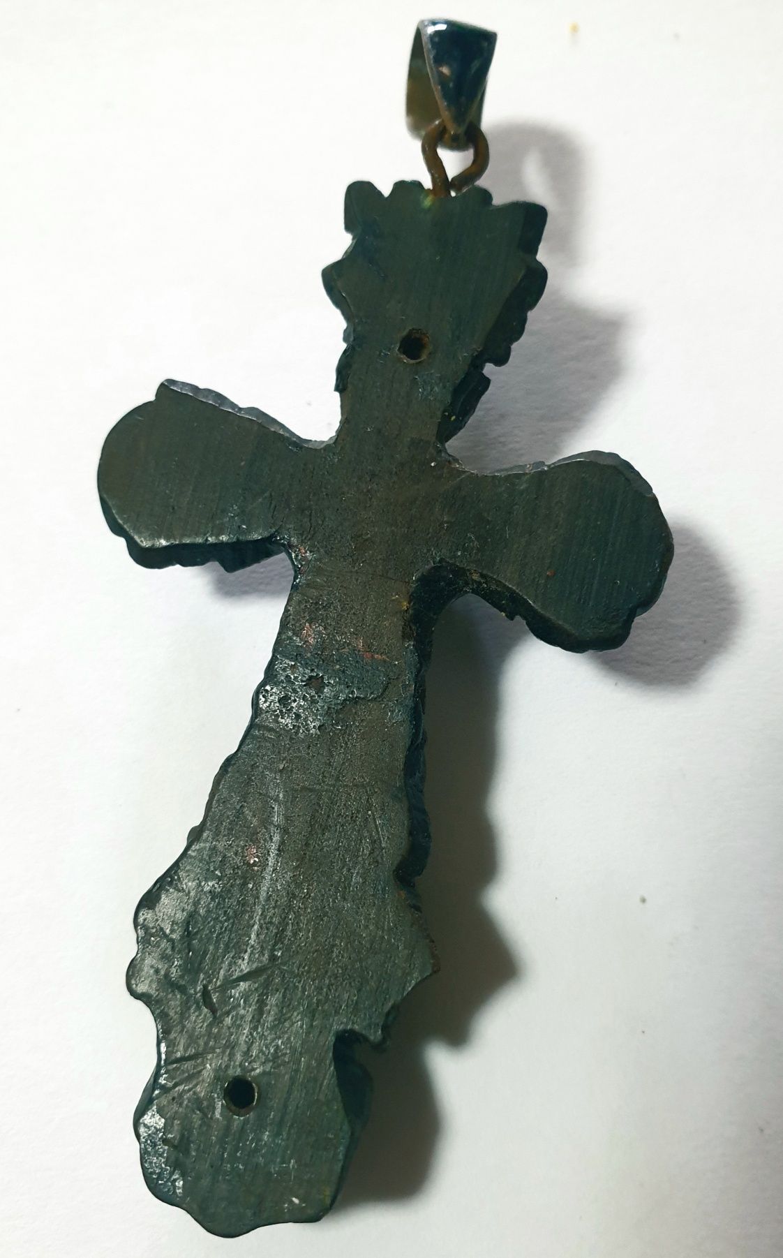 Raro antigo pendente crucifixo de luto em gutta percha  do Sec XIX