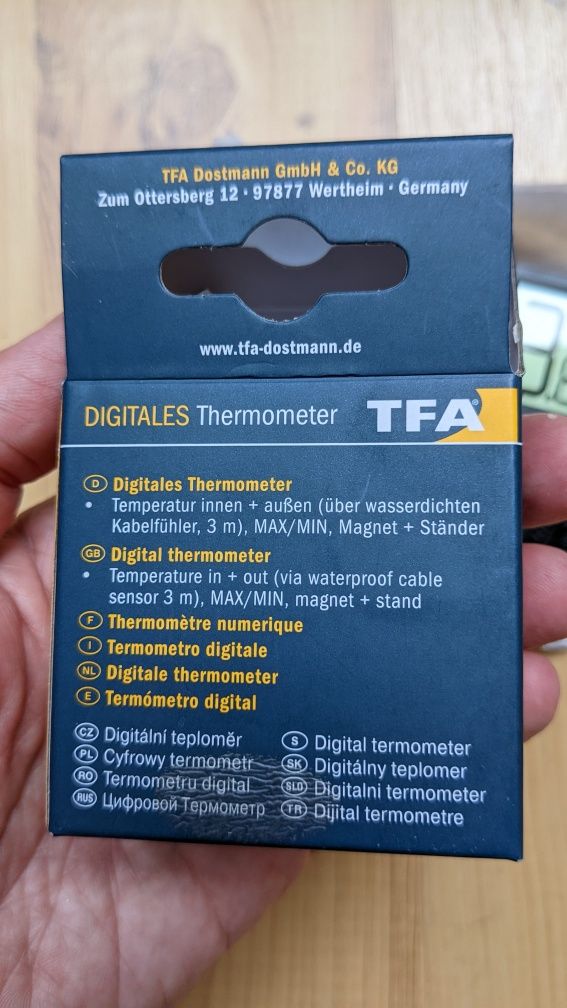 Termometr LCD zewnętrzny z czujnikiem