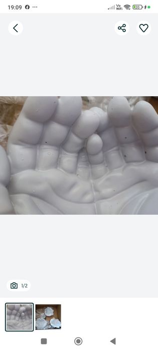 Dłonie z gipsu real