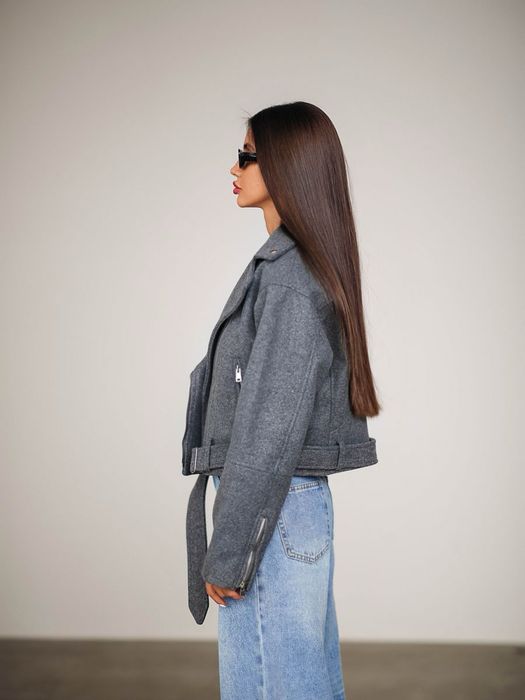 Нова кашемірова, вовняна сіра косуха жіноча великі розміри