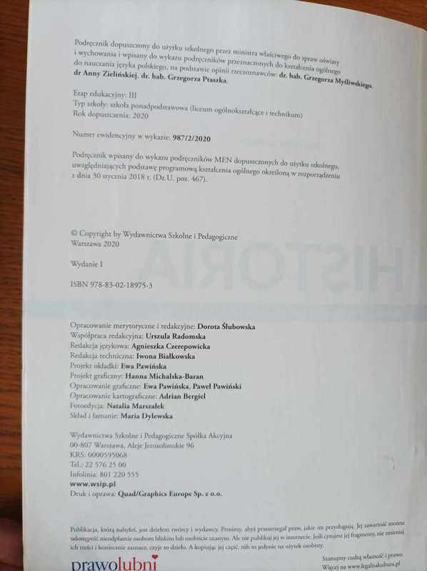 Podręcznik do historii, część 2, zakres podstawowy