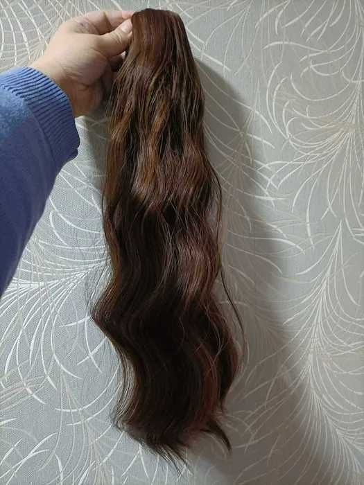 Kucyk kitek doczepiane włosy przedłużone 50 cm na klamrę pięknie wyko