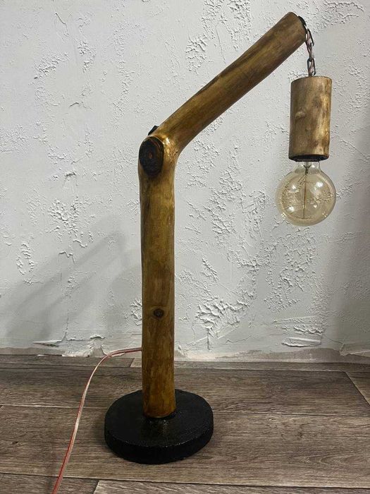 Настольная лампа из дерева в стиле Loft. Ручная работа. Handmade