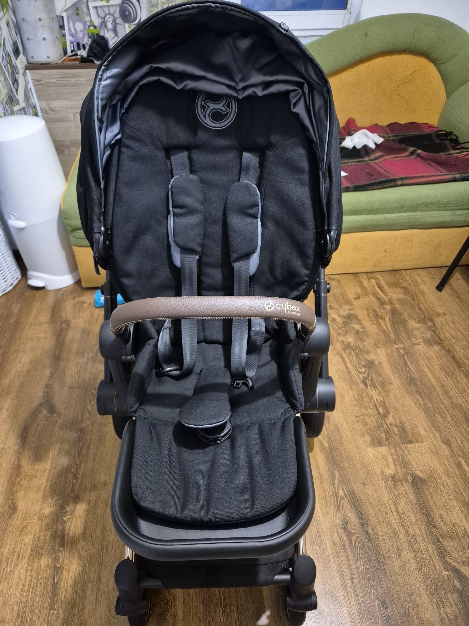 Cybex Priam коляска,4 в 1 Sepia Black шасі Rosegold,автокрісло, база