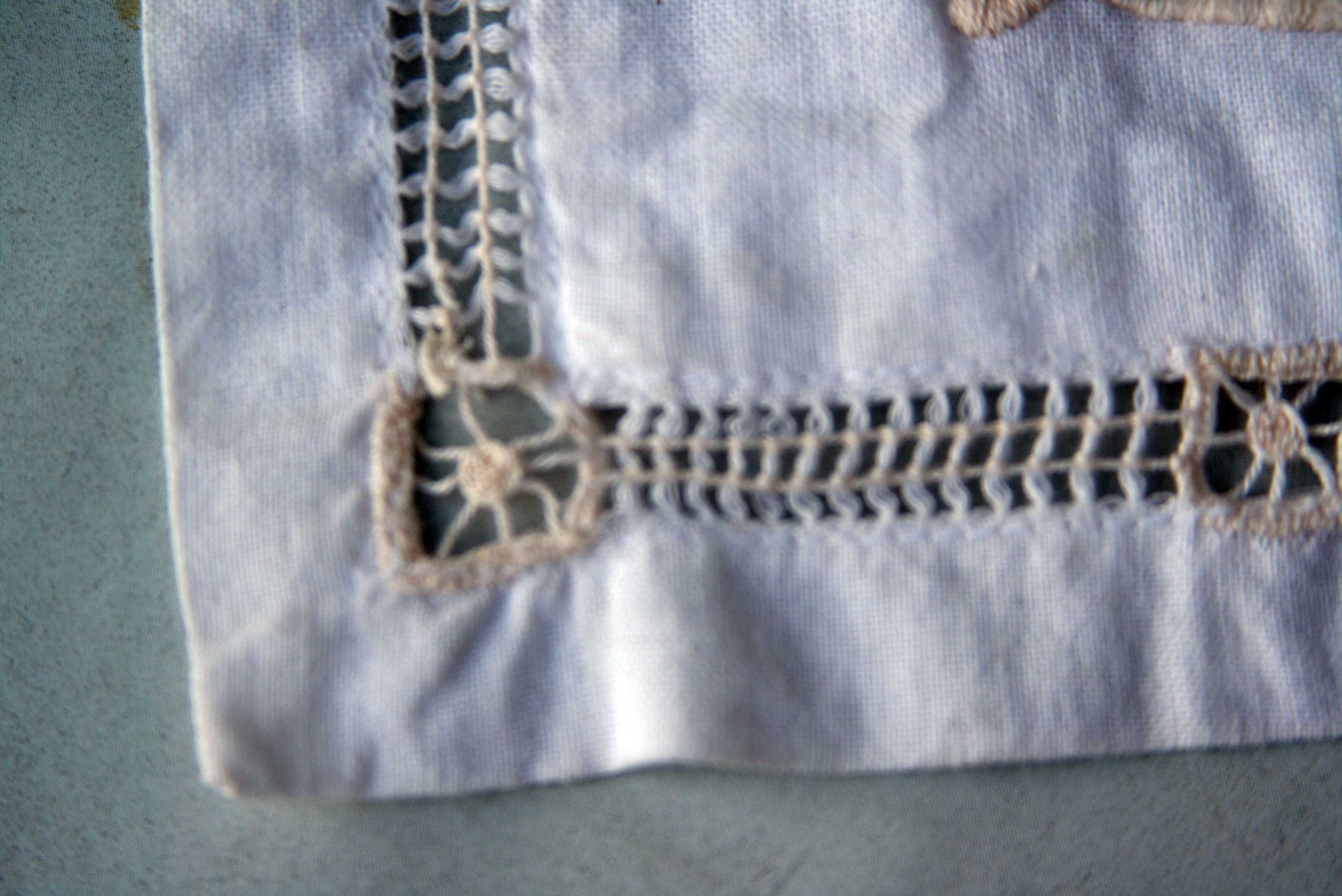 handmade poszewka na poduszeczke chrzest chrzciny B haft noworodek